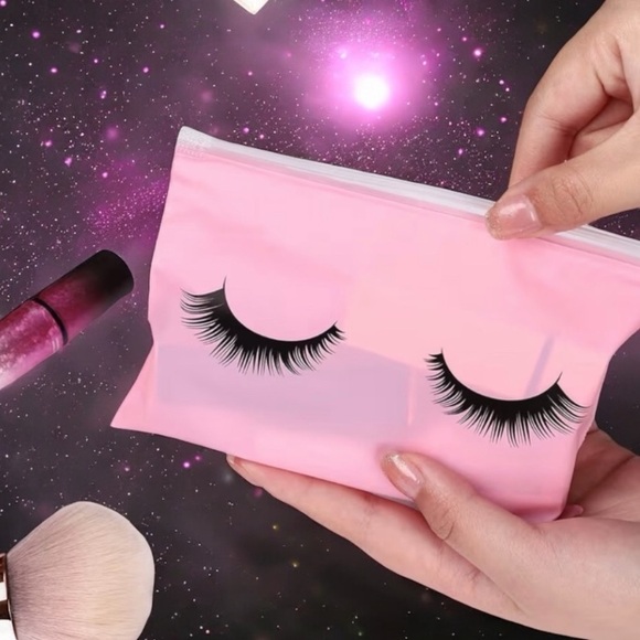 10pcs EVA Zipper Bags, Cosmetic Storage Bags, Modern Eyelash LIGHT PINK BAGS - Picture 2 of 5